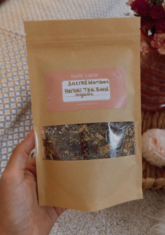Sacred Womban Herbal Tea Blend & Organic cotton tea bag